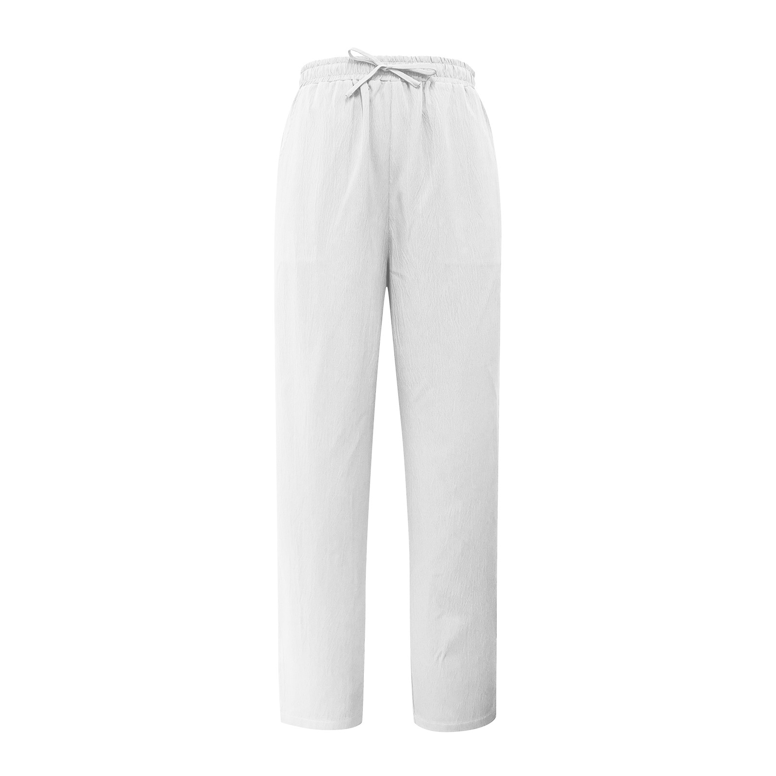 thumbnail image 2 of Pantalones cortos de lino de cintura alta y pierna ancha para mujer: pantalones boho palazzo informales para la playa, poliéster, cintura elástica, tallas S-XXXXXL., 2 of 5